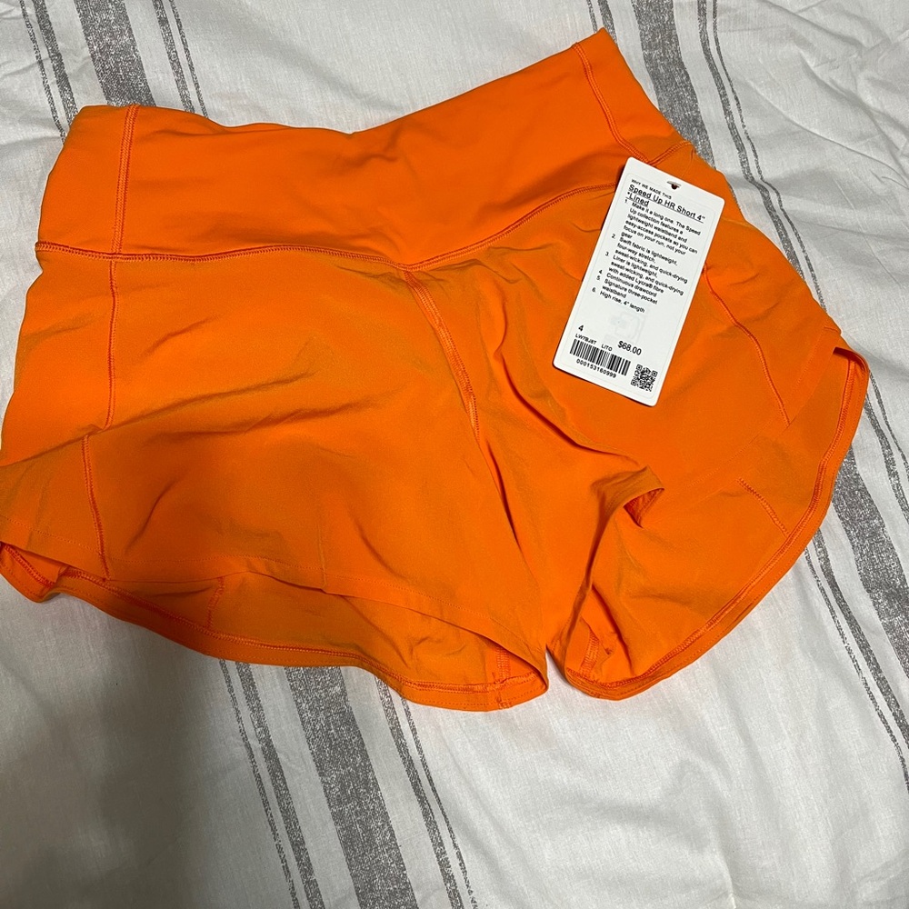 Lululemon Orange Athletic Shorts - Picture 2 of 2